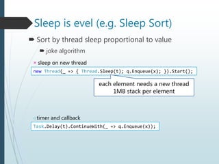 C# - Thread.Sleep x Task.Delay