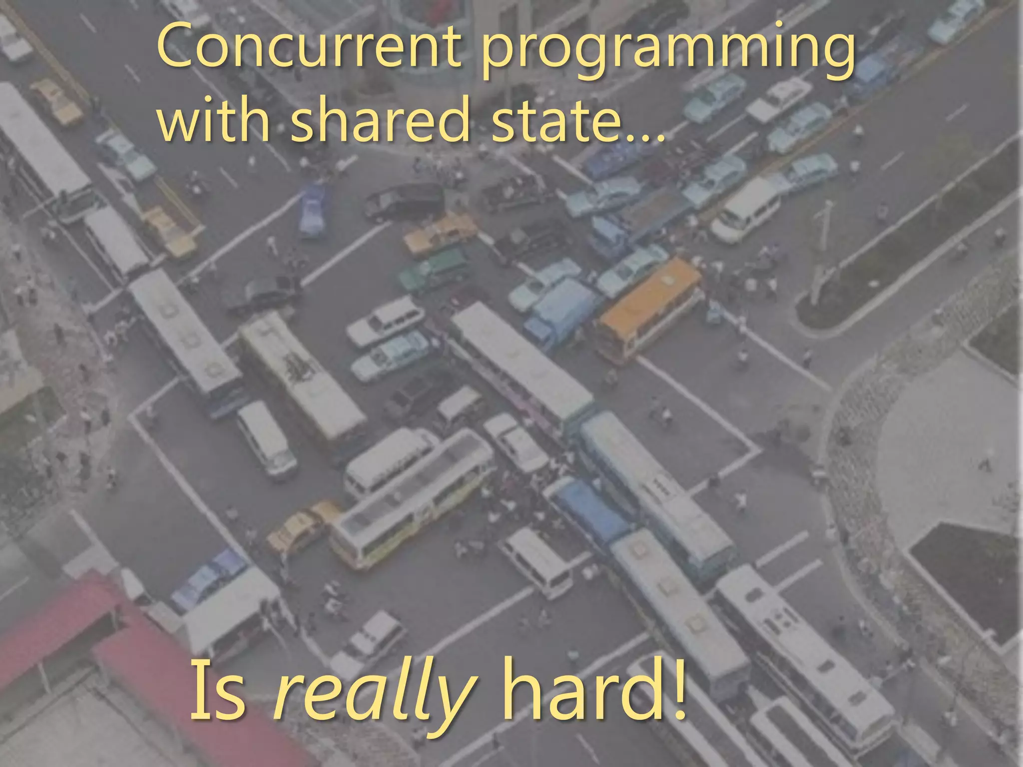 Concurrent programmingwith shared state…Is really hard!Microsoft Confidential