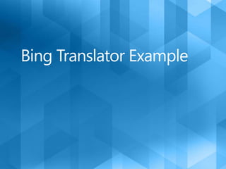 Bing Translator Example