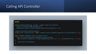 Calling API Controller
 