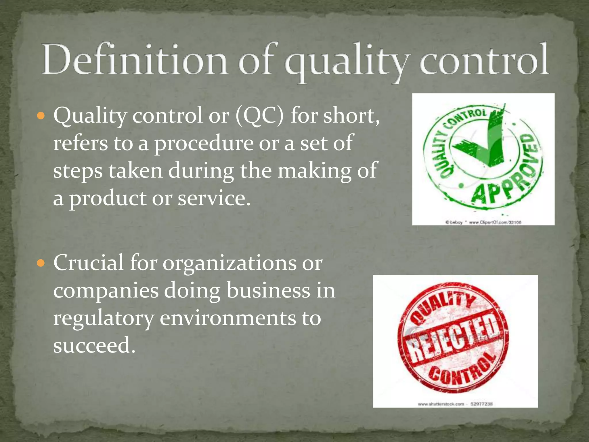 Quality Control | PPTX