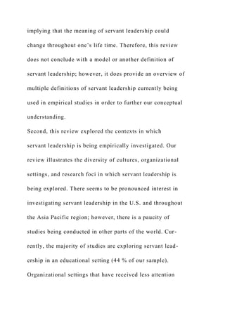 A Systematic Literature Review of Servant Leadership Theoryi.docx