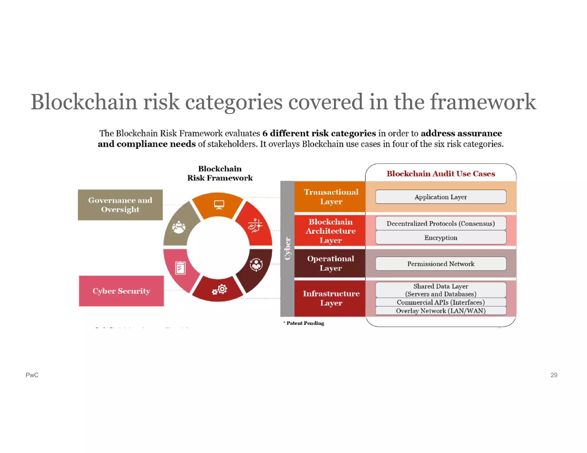 PwC
Blockchain risk categories covered in the framework
29
 