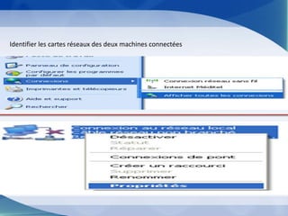 Identifier les cartes réseaux des deux machines connectées
 