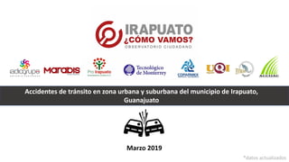 Accidentes de tránsito en zona urbana y suburbana del municipio de Irapuato,
Guanajuato
*datos actualizados
Marzo 2019
 
