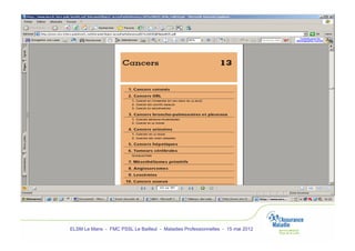 ELSM Le Mans - FMC PSSL Le Bailleul - Maladies Professionnelles - 15 mai 2012
 