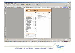 ELSM Le Mans - FMC PSSL Le Bailleul - Maladies Professionnelles - 15 mai 2012
 