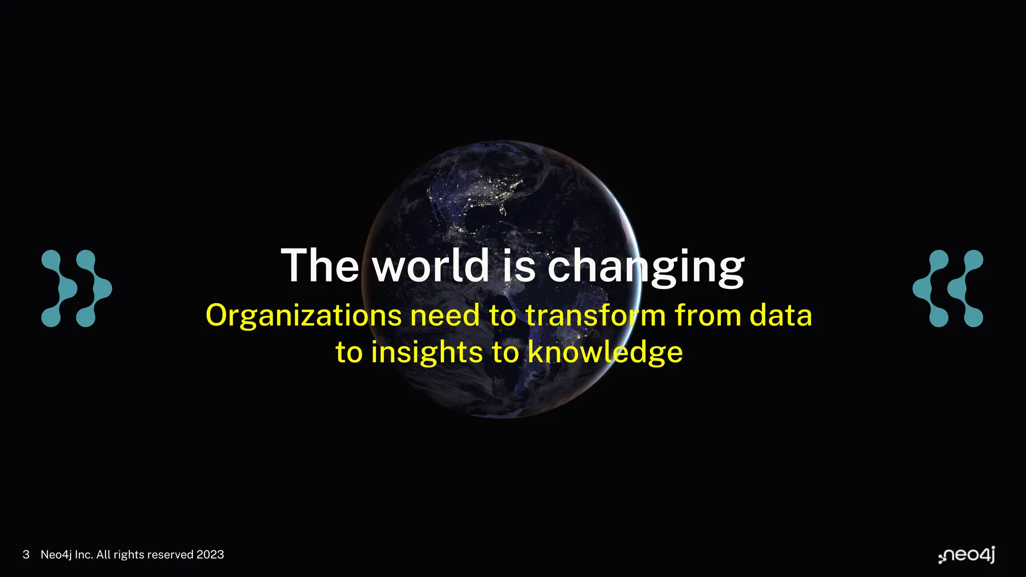 The world is changing
Organizations need to transform from data
to insights to knowledge
Neo4j Inc. All rights reserved 2023
3
 