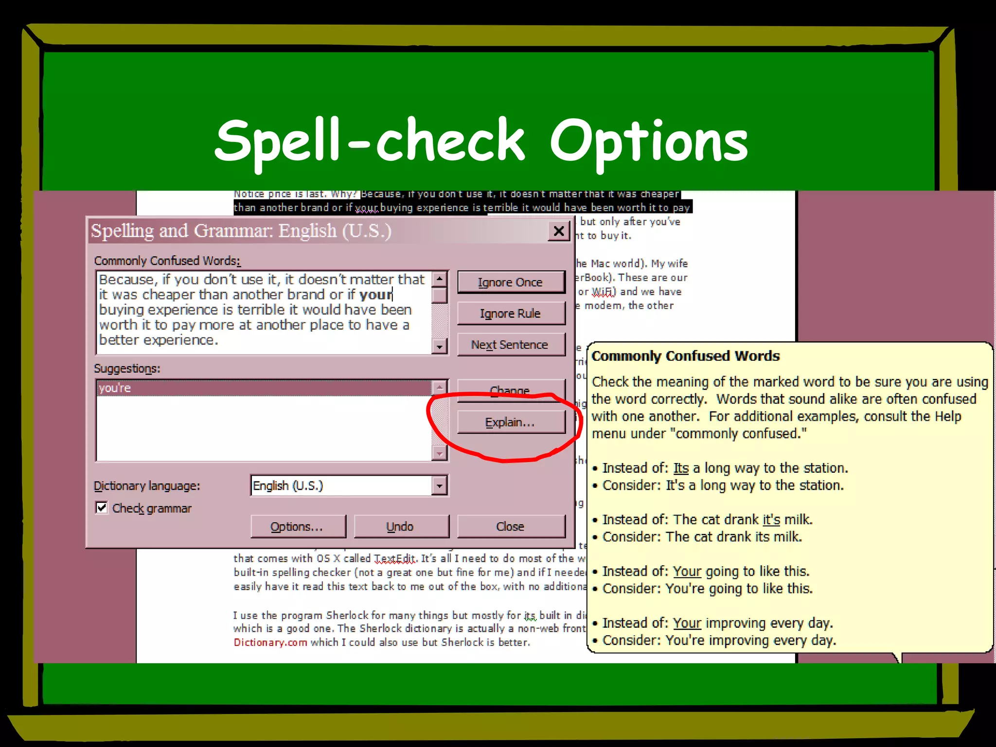 Spell-check Options 