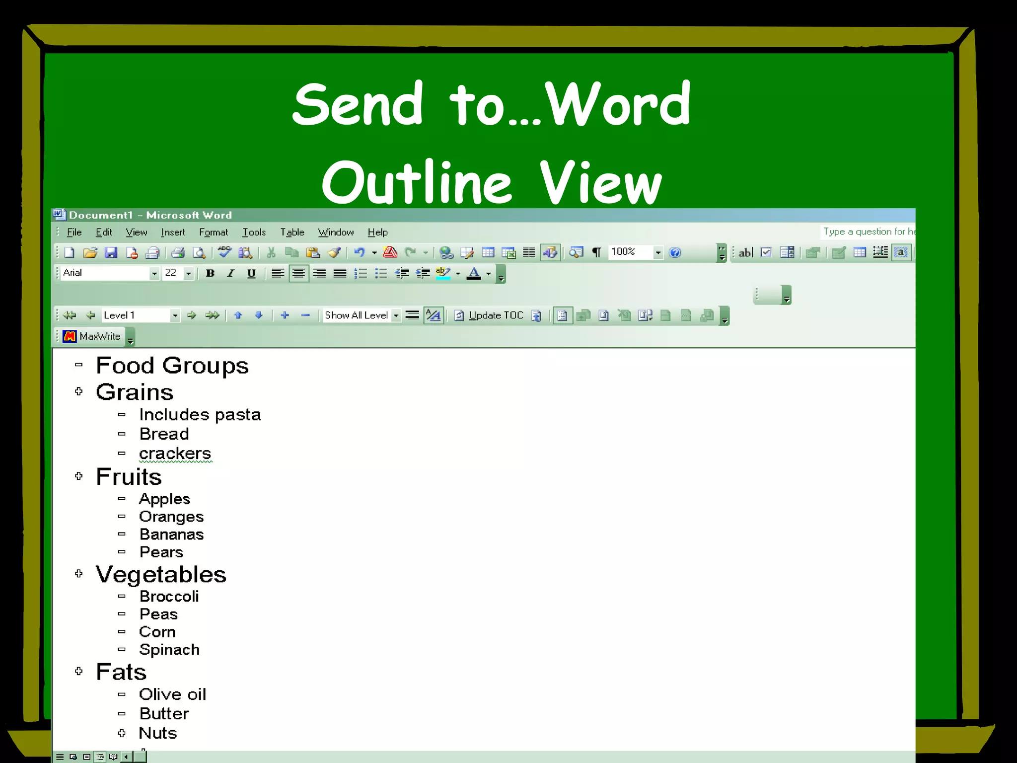 Send to…Word Outline View 