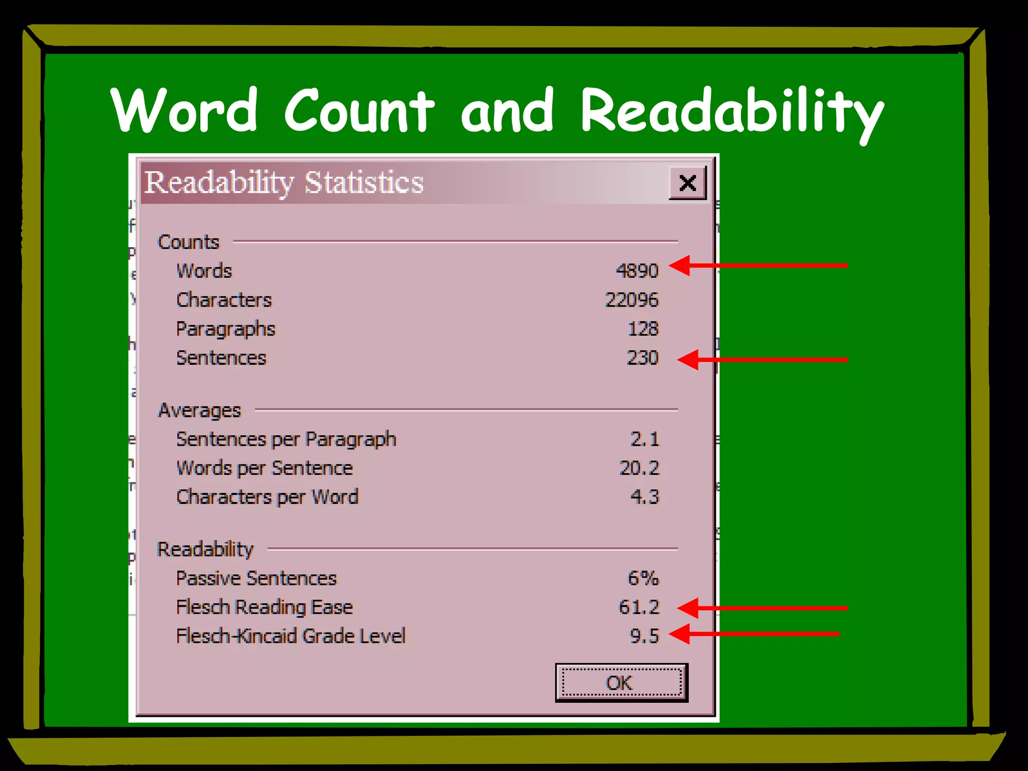 Word Count and Readability 