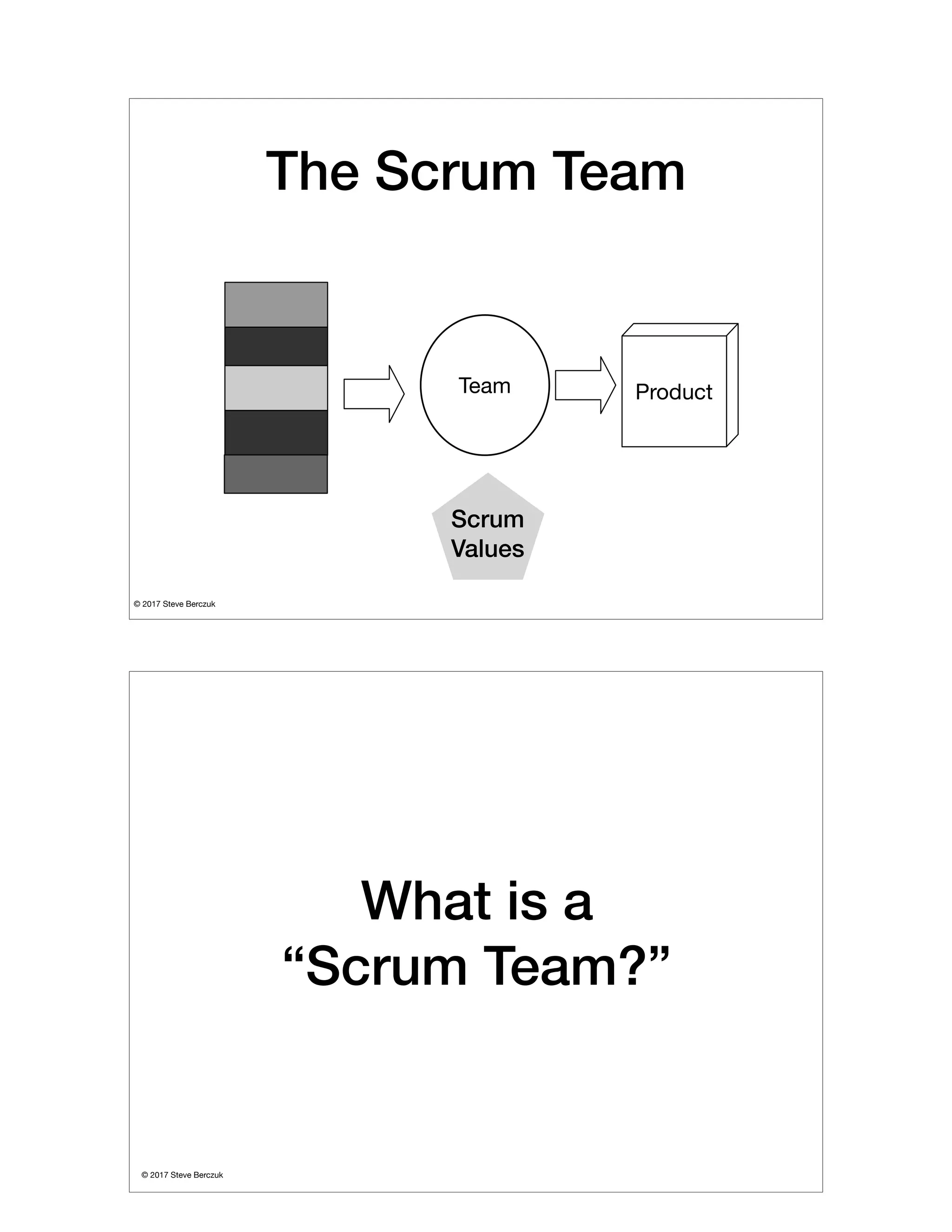 © 2017 Steve Berczuk

The Scrum Team
Scrum
Values
© 2017 Steve Berczuk

What is a
“Scrum Team?”
 