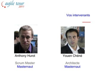 Vos intervenants




Anthony Hurot   Youen Chéné

Scrum Master     Architecte
 Masternaut      Masternaut
 