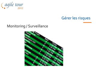 Gérer les risques
Monitoring / Surveillance
 
