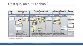 C’est quoi un outil Kanban ?
StarterKit by Henrik Kniberg
701/12/2015 #AGILETOURSOPHIA (PAR @AGILETOURSOPHIA)
 