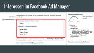 Interessen im Facebook Ad Manager
 