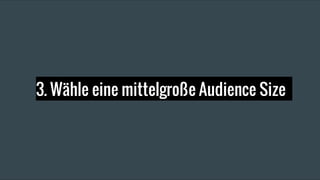 3. Wähle eine mittelgroße Audience Size
 