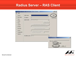 Radius Server – RAS Client




Marvell Confidential
 