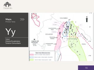 Mapa
Primera Tarea
Yy
01
Desarrollo
15
Yuturi
Oriente Ecuatoriano
Turismo Comunitario
 