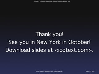 ATA 2009 Translation Tools Seminar
