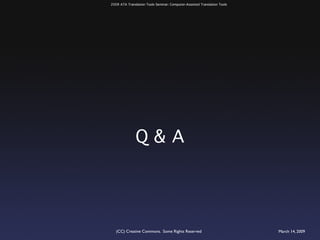 ATA 2009 Translation Tools Seminar