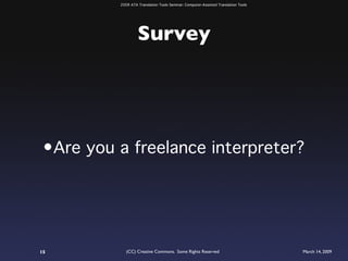ATA 2009 Translation Tools Seminar