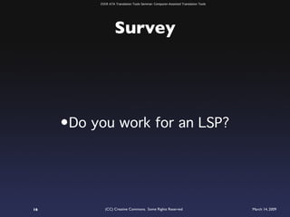 ATA 2009 Translation Tools Seminar