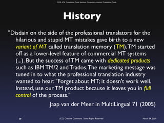 ATA 2009 Translation Tools Seminar