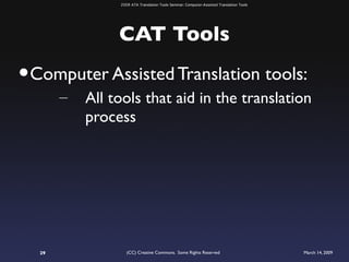 ATA 2009 Translation Tools Seminar