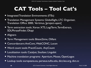 ATA 2009 Translation Tools Seminar