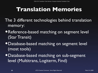 ATA 2009 Translation Tools Seminar