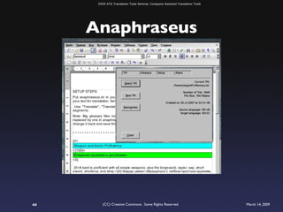ATA 2009 Translation Tools Seminar