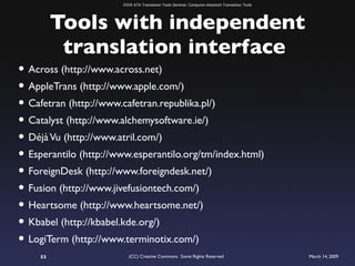 ATA 2009 Translation Tools Seminar