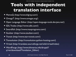 ATA 2009 Translation Tools Seminar
