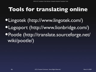 ATA 2009 Translation Tools Seminar