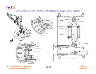 MTT M540000/R3.32 16AUG01
MTT M540000/R3.32 16AUG01
For Training Purposes Only
For Training Purposes Only
ATA 32
ATA 32
A300/A310
A300/A310
32-
32-173
173
A300 Main Gear System - Main Gear Wheel (Messier) Component and Location
 