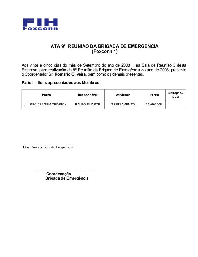 ata de reunião
