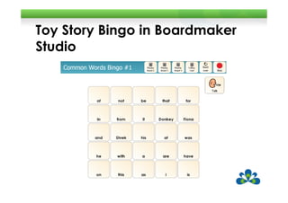 Toy Story Bingo in Boardmaker
Studio
 