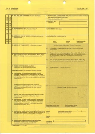 ATA Carnet  -  Sample