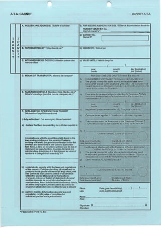 ATA Carnet  -  Sample