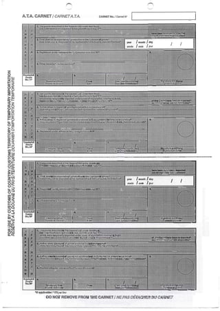 ATA Carnet  -  Sample