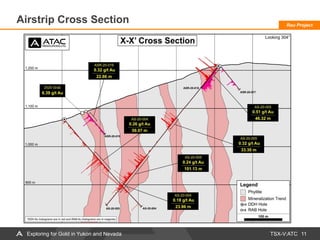 TSX-V:ATC 11
Airstrip Cross Section Rau Project
Exploring for Gold in Yukon and Nevada
 