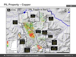 TSX-V:ATC
PIL Property – Copper
13
Exploring for Copper and Gold in Yukon, BC and Nevada
BC
 