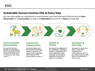 TSX-V:ATC
ESG
6
Exploring for Gold in Yukon and Nevada
 