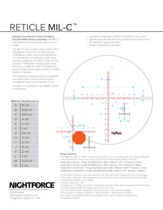 Technical Sheet | ATACR MIL-C Reticle | Optics Trade | PDF