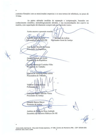 Ata da reunião do MPF sobre a Transposição