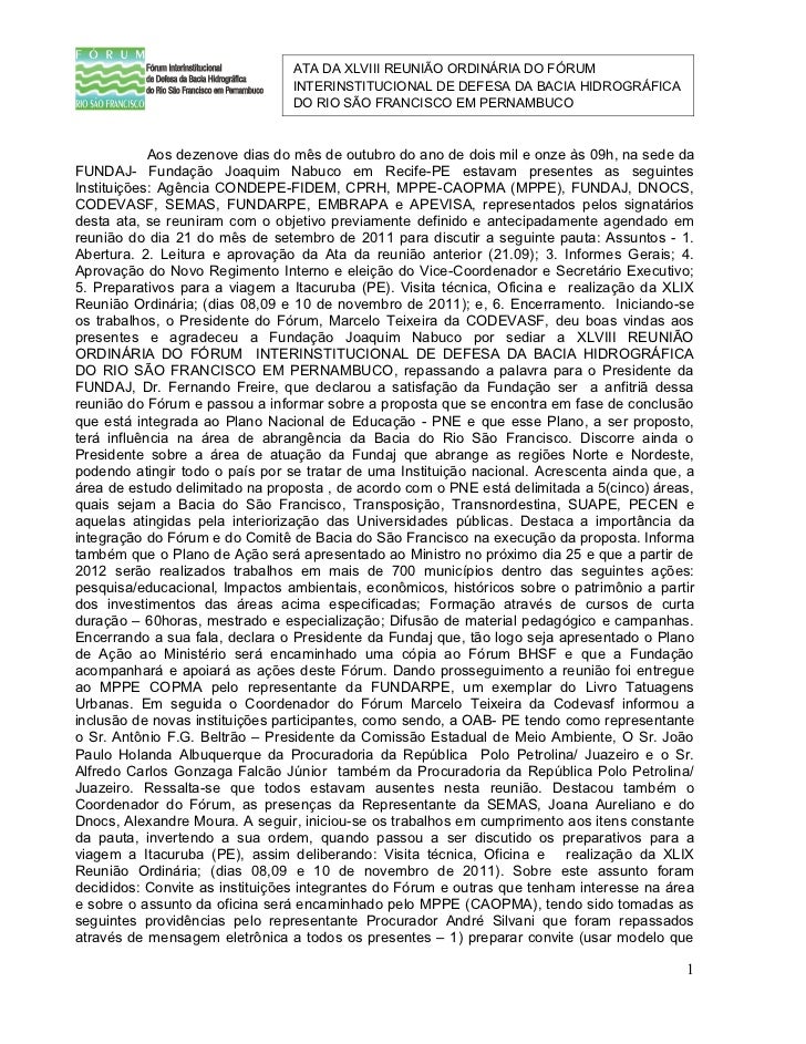 ata de reunião