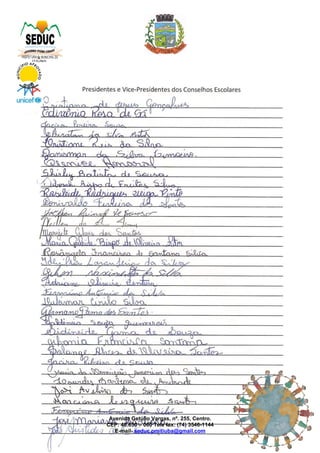 Avenida Getúlio Vargas, nº. 255, Centro.
CEP: 48.850 – 000 Tele fax: (74) 3546-1144
E-mail- seduc.pmitiuba@gmail.com
 