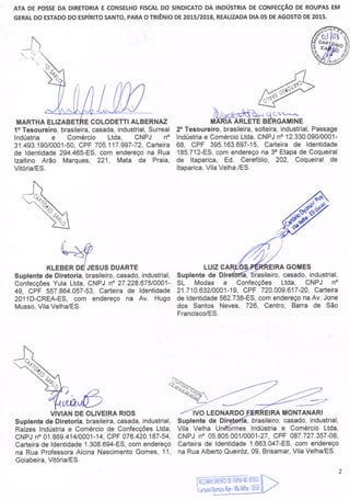 Ata de posse sinconfec 2015