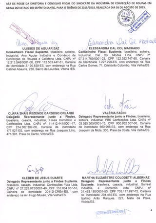 Ata de posse sinconfec 2015